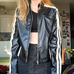 Black and White Moto Jacket